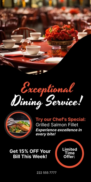 Free Restaurant Services Roll Up Banner Template to Edit Online