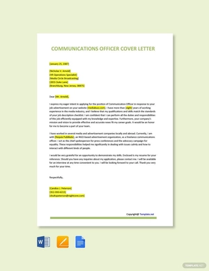 Communications Officer Cover Letter