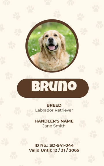 Free Service Dog ID Card to Edit Online