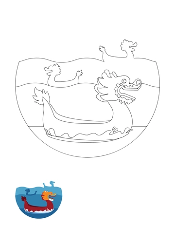 Free Dragon Boat Festival Coloring Page Template to Edit Online
