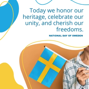 Free National Day of Sweden LinkedIn Post Template to Edit Online