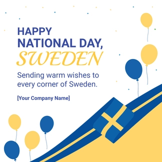 Free National Day of Sweden Facebook Post Template to Edit Online