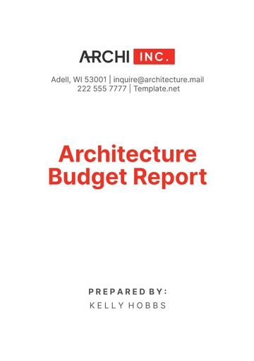 Free Architecture Budget Report Template to Edit Online
