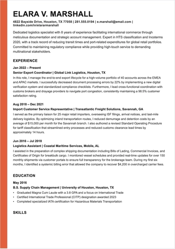 Free Import Export Customer Service Representative Resume to Edit Online