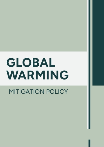 Free Global Warming Mitigation Policy to Edit Online