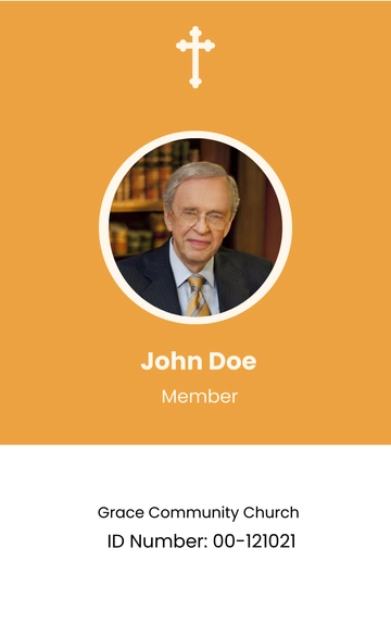 Free Church Membership ID Card Template to Edit Online
