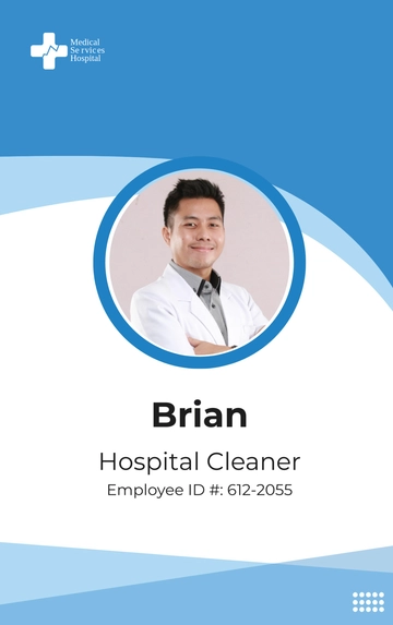 Free Hospital Cleaner ID Card Template to Edit Online