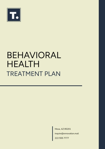 Free Behavioral Health Treatment Plan Template to Edit Online