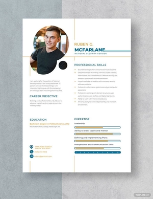National Security Advisor Resume
