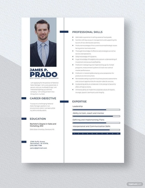 National Sales Manager Resume