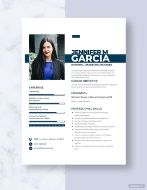 National Marketing Manager Resume