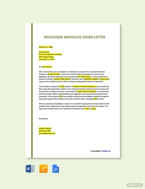 Education Advocate Cover Letter