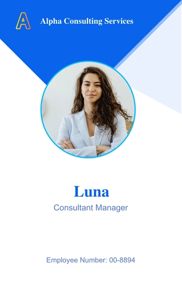 Free Consultant Manager ID Card Template to Edit Online