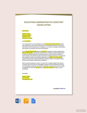 Education Administrative Assistant Cover Letter