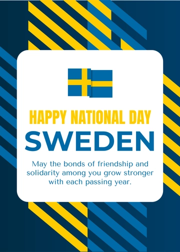 Free National Day of Sweden Greeting Card Template to Edit Online
