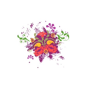 Free Grunge Flowers Element Clipart to Edit Online