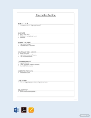 Short Biography Outline Template Short Biography Outline Template