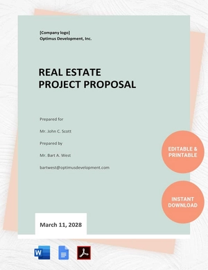 Real Estate Project Proposal Template