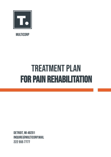 Free Treatment Plan For Pain Rehabilitation Template to Edit Online