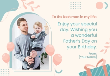Free Father's Day Birthday Card Template to Edit Online