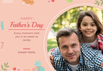Free Father's Day Candy Card Template to Edit Online