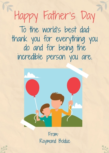 Free Father's Day Handmade Card Template to Edit Online