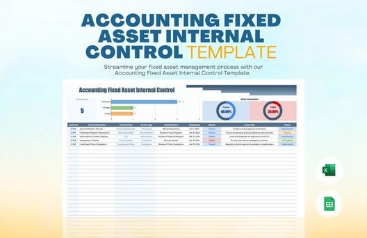 Accounting Fixed Asset Internal Control Template Accounting Fixed Asset Internal Control Template