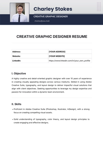 Free Creative Graphic Designer Resume Template to Edit Online
