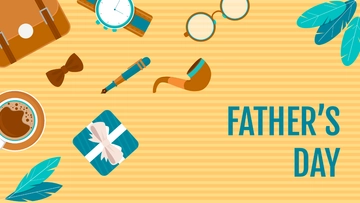 Free Father's Day Yellow Background Template to Edit Online