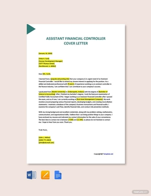 Assistant Financial Controller Cover Letter