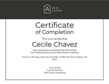 Free Real Estate Commissioning Certificate to Edit Online