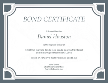 Free Bond Certificate Template to Edit Online
