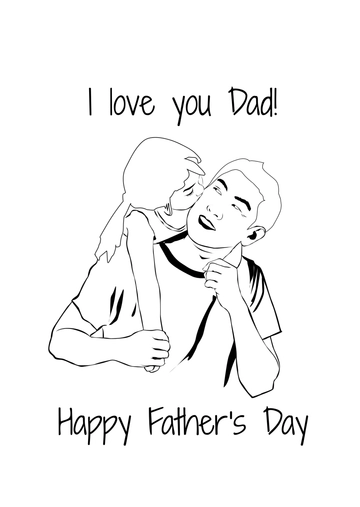 Free Father's Day Sketch Drawing Teamplate to Edit Online