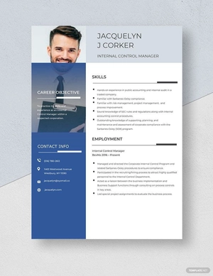 Internal Control Manager Resume
