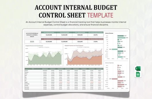 Account Internal Budget Control Sheet Template