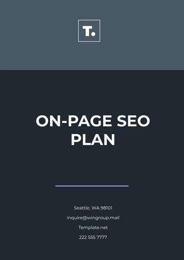 Free On Page SEO Plan Template to Edit Online