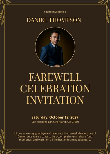 Free Farewell Celebration Invitation Template to Edit Online