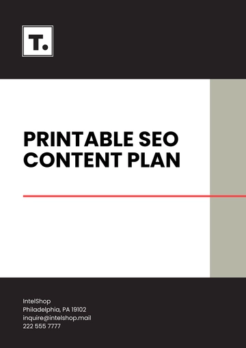 Free Printable SEO Content Plan Template to Edit Online
