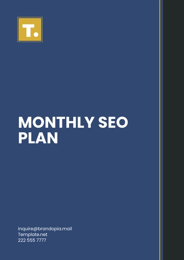 Free Monthly SEO Plan Template to Edit Online