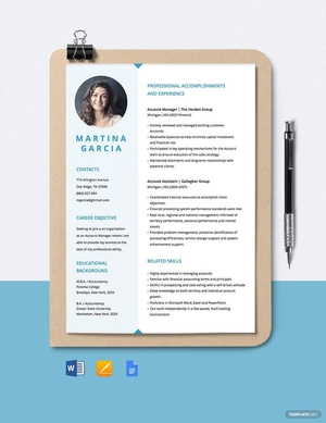 Editable Account Manager Resume