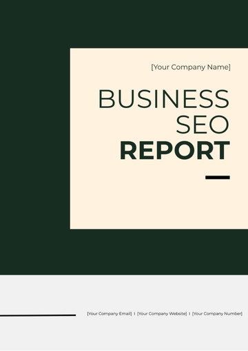 Free Business SEO Report Template to Edit Online