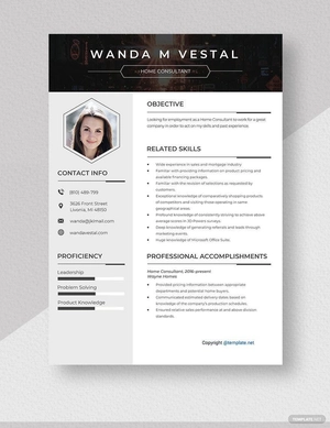 Home Consultant Resume