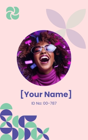 Free Geometric ID Card Template to Edit Online