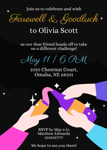 Free Good Luck Farewell Party Invitation Template to Edit Online