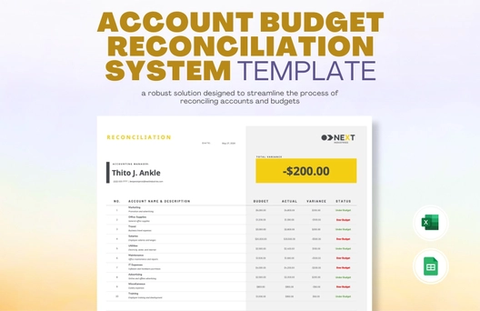 Account Budget Reconciliation System Template