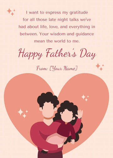 Free Father's Day Message from Daughter Template to Edit Online