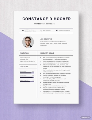Professional Counselor Resume