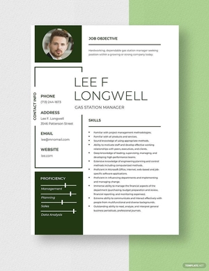 Gas Station Manager Resume