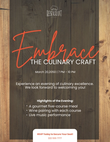 Free Restaurant Invitation Flyer Template to Edit Online