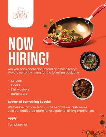 Free Restaurant Job Hiring Flyer Template to Edit Online
